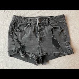 Refuge black jean shorts, size 2.